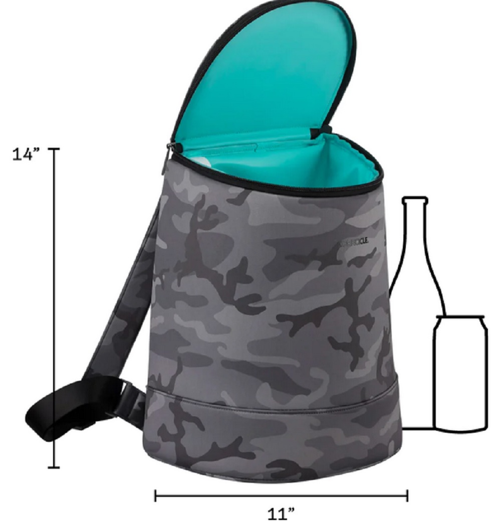 Corkcicle Grey Camo Neoprene Eola Bucket Cooler Bag