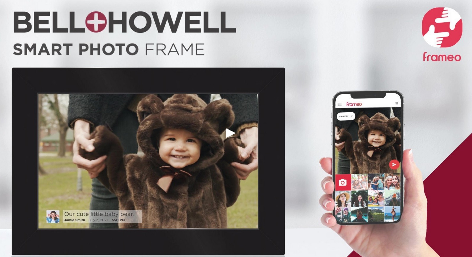 Bell+ Howell 10.1" Smart Photo Frame with Frameo Built-In