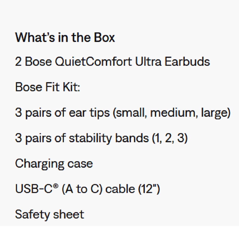 Bose QuietComfort Ultra Earbuds Noise-Canceling True Wireless In-Ear Headphones