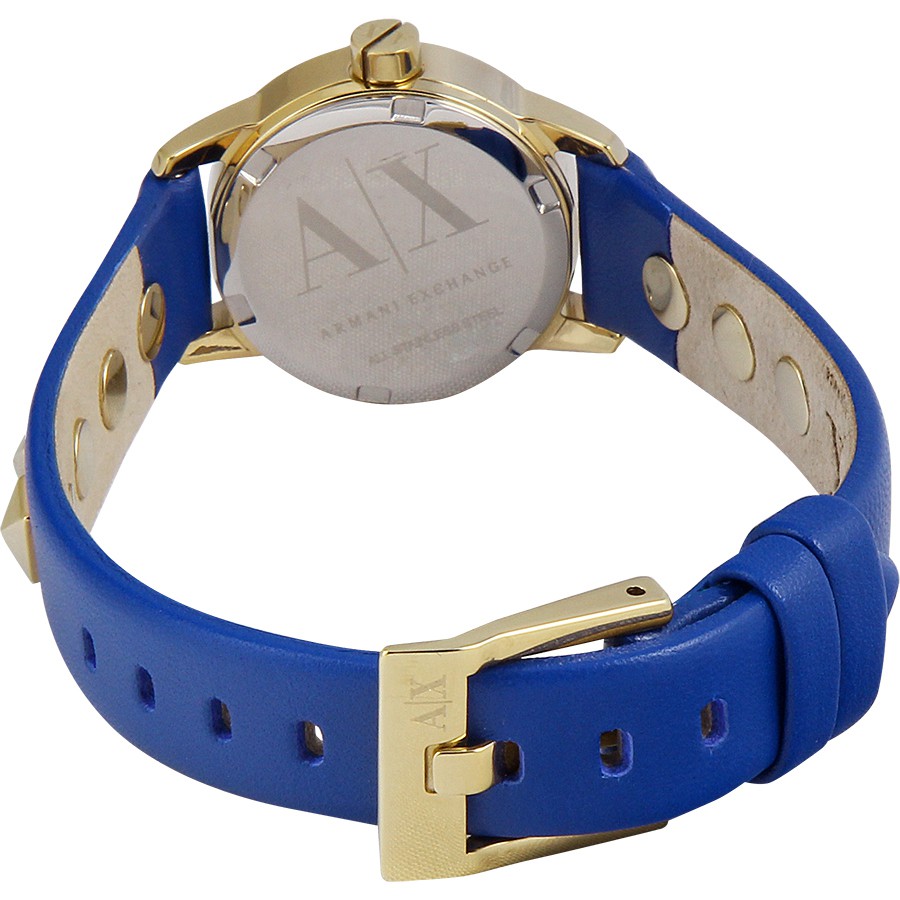 6021 Women's Blue Dial Leather Strap Quartz Movement Watch