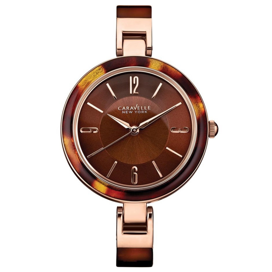 44L137 Caravelle New York Ladies Brown Plastic Strap Watch