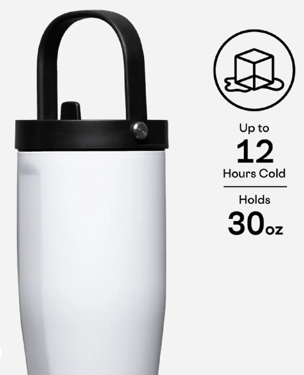 Corkcicle 30oz. Go Cup XL in Gloss White