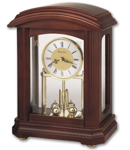 B1848 Bulova Nordale Mantel Clock Walnut
