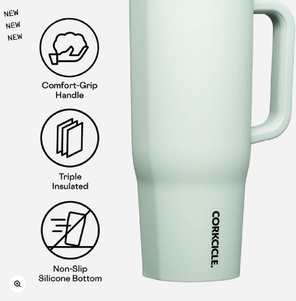 Corkcicle 40oz. Sage Mist Cruiser Insulated Tumbler with Handle