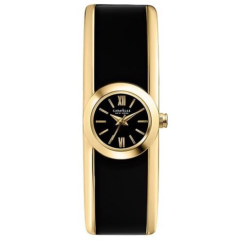 44L147 Caravelle NY Black Gold Bangle Watch