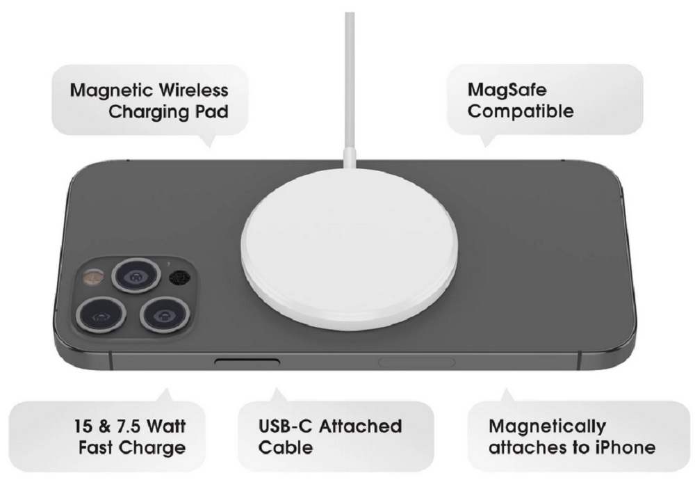 PhoneSuit MagPad | MagSafe Wireless Charging Pad & USB C Cable | for Apple iPhone