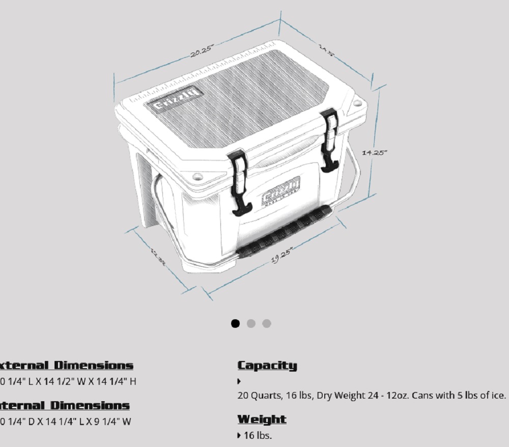 Grizzly 20 quart Cooler in Sandstone