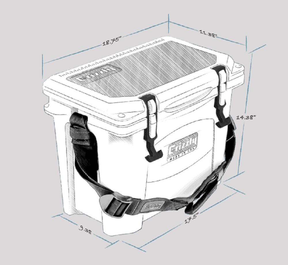 Grizzly 15 Quart Cooler in Orange