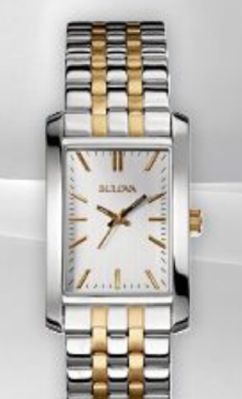 98L202 Bulova Ladies Corporate Collection Two-Tone Watch w/ Engravable Buckle
