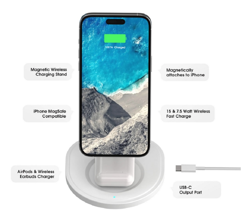 MagStand - 3-in-1 Magnetic  Wireless Charging Stand for iPhone & AirPod