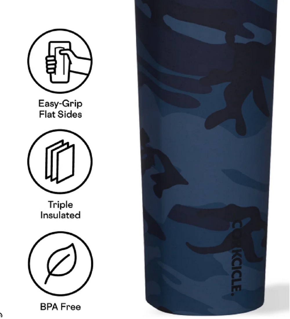 Corkcicle Series A 32oz. Sport Canteen Insulated Water Bottle in Navy Camo