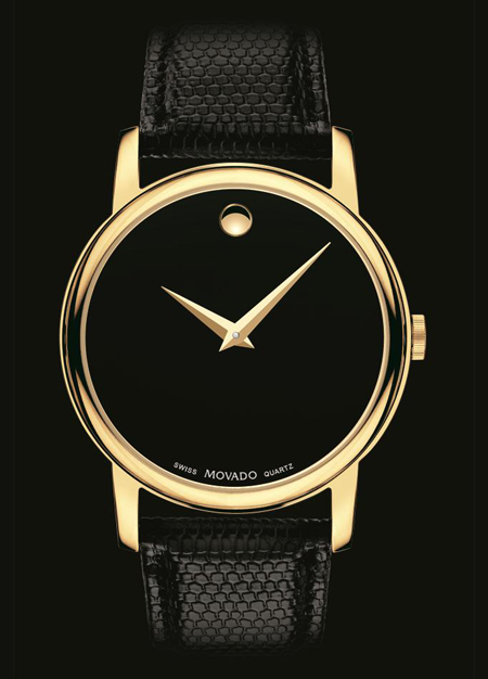 2100005 Movado Men's Classic Museum Dial Gold Plated Case Watch