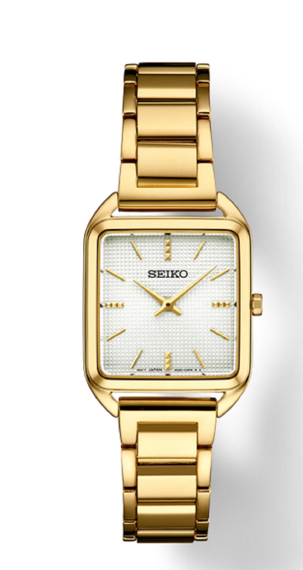 Seiko Women's Essential Collection Sophisticated Square Dial Gold Finish Bracelet Watch