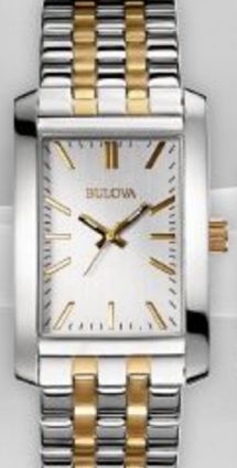 Bulova Mens Corporate Collection Two-Tone Watch w/ Engravable Buckle