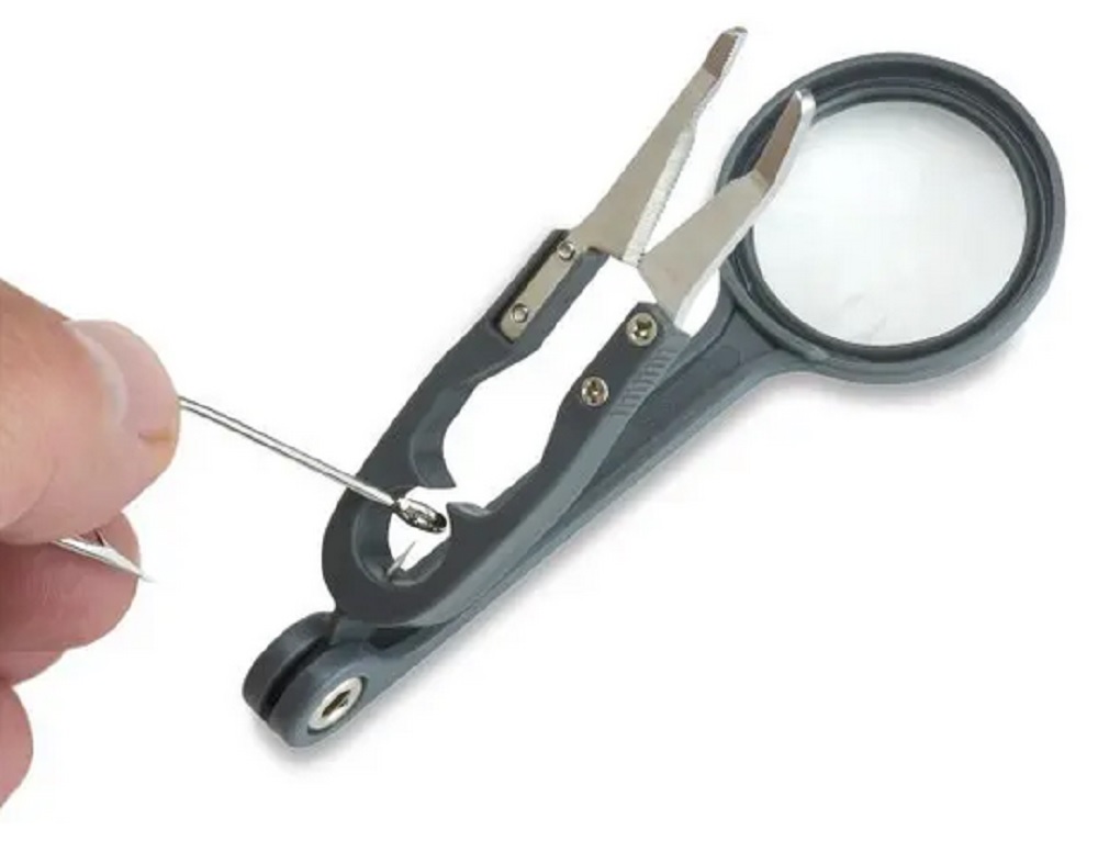 Carson Fish’n Grip™ 4.5x Magnifier with Attached Precision Tweezers, Hook Cleaner & Line Cutter