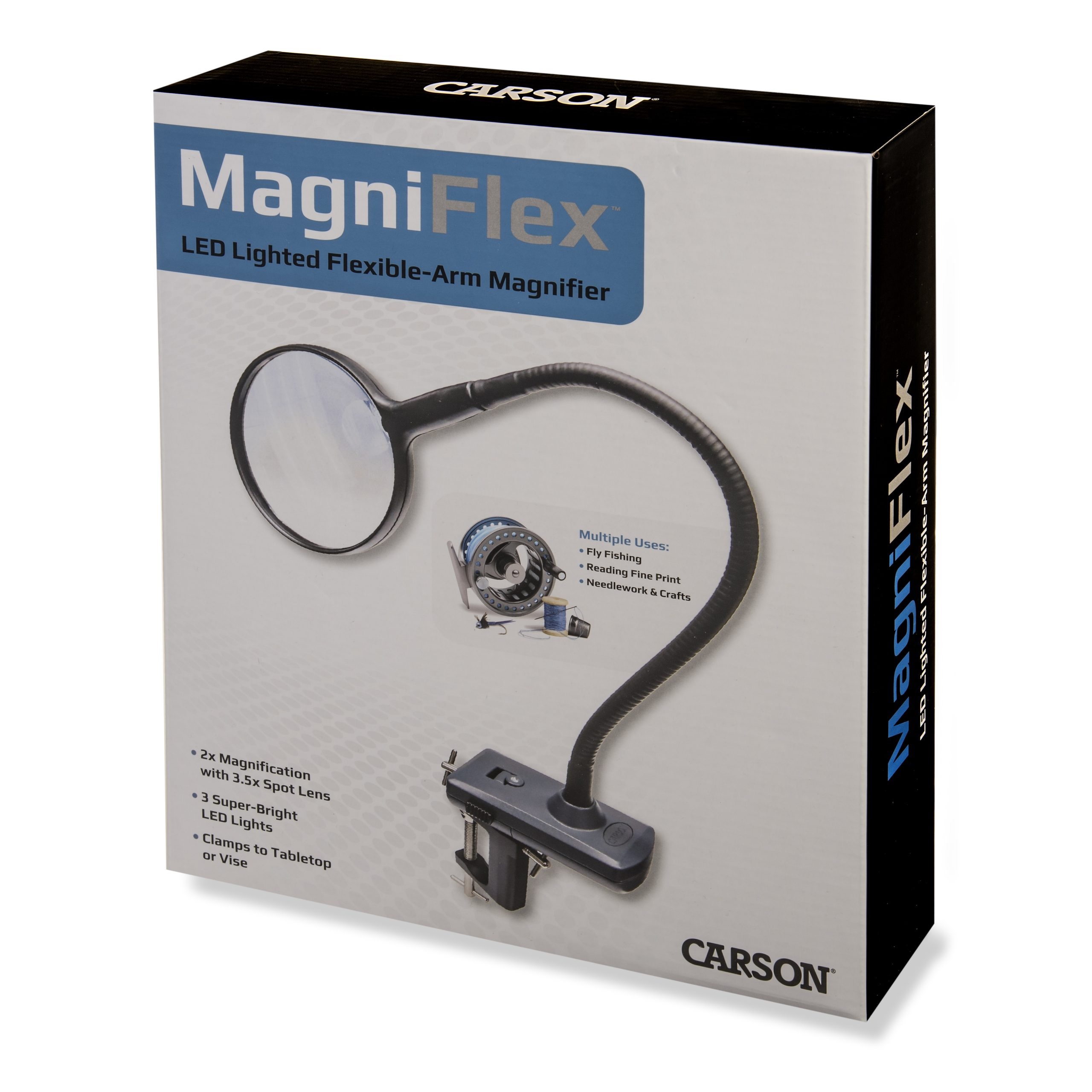 CL-65 MagniFlex™ a lighted, fully-adjustable, flexible arm Hands Free Magnifier that attaches to your table-top for convenient Hands Free use