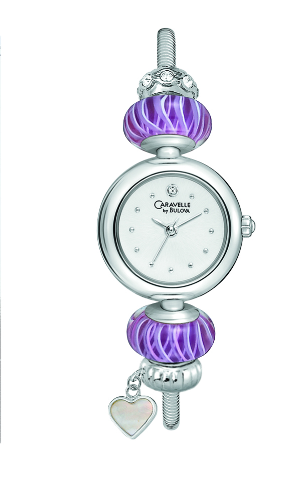 43L140 Caravelle by Bulova Ladies Charm Bracelet (Lavender)
