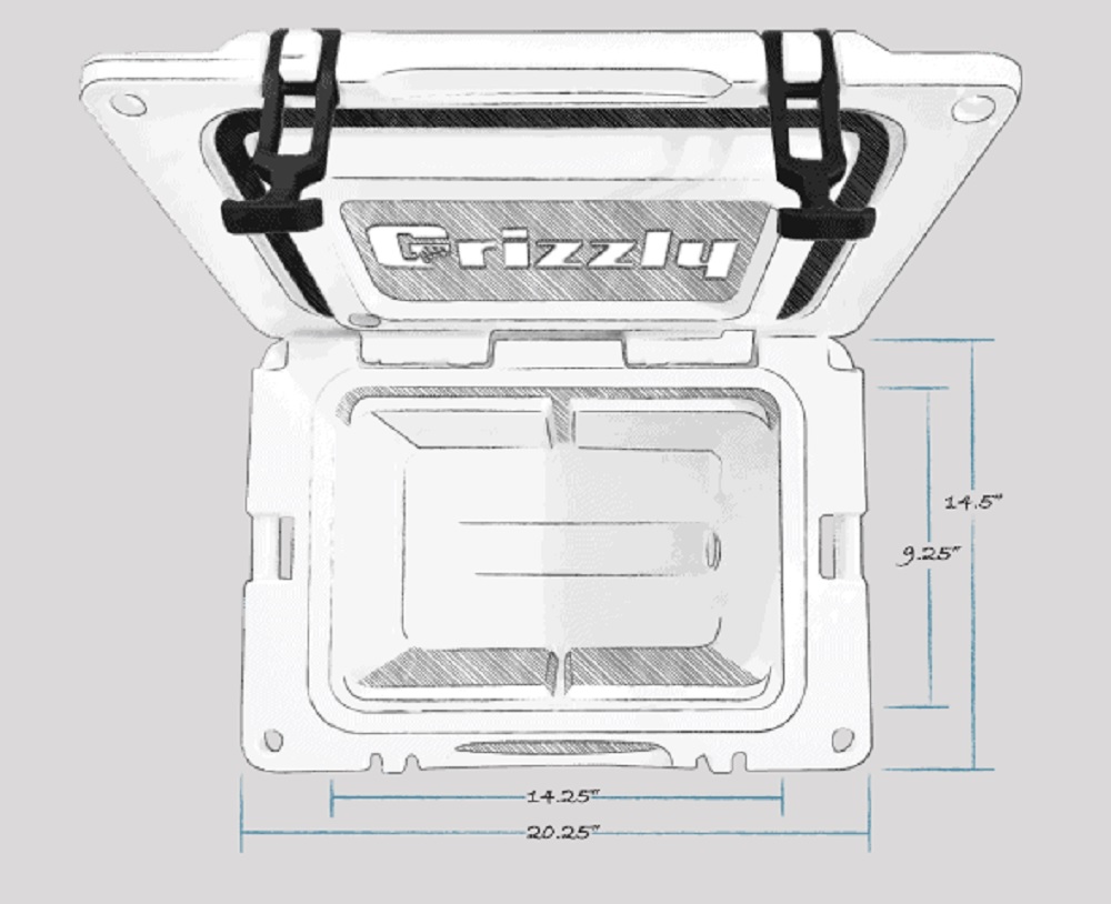 Grizzly 20 quart Cooler in Seafoam