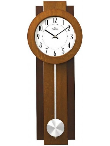 Bulova Avent Modern Pendulum Wall Clock  Dual Finish  Aluminum Pendulum