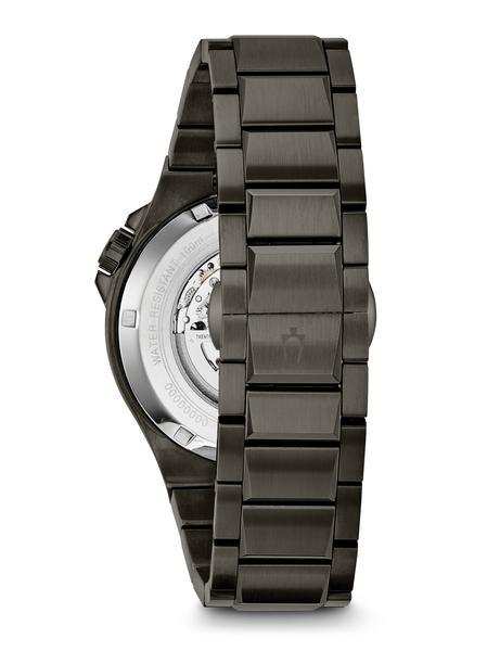 98A179 Bulova Men's Automatic Skeletonized Black Dial Gray Ion-Plated Stainless Steel Watch