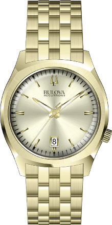 97B134 Bulova Accutron II Champagne Dial Gold Stainless Steel Watch