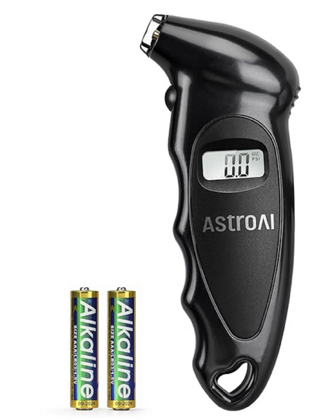 150PSI AAA Batteries Digital Tire Pressure Gauge in Black