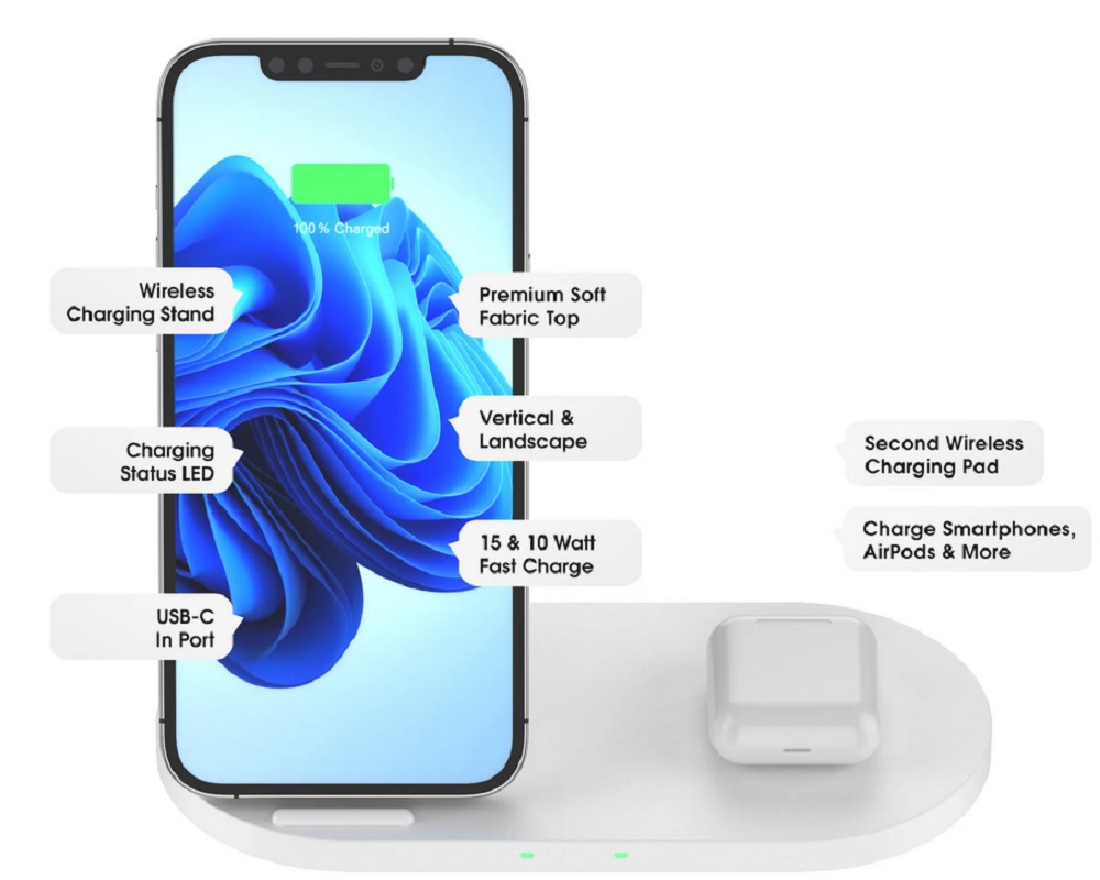 Novo Dual Wireless Charging Station | 15 Watt Fast Charge