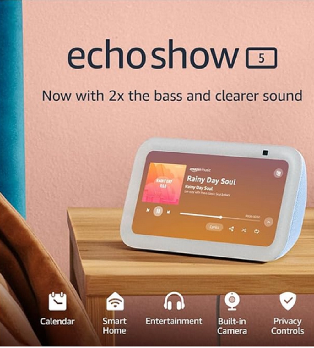 Amazon Echo Show 5 (3rd Generation) | 5.5 Inch Smart display with Alexa in Glacier White