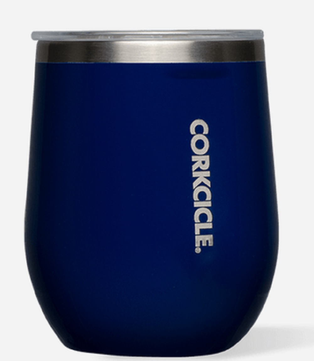 Corkcicle Classic Stemless 12oz. Gloss Navy Blue Insulated Wine Tumbler