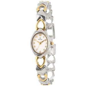 98V02 Bulova Womens Two Tone Bracelet Mother-of-Pearl Dial Face Watch