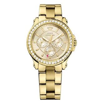 1901049 Juicy Couture Women's Pedigree Gold-Tone Stainless Steel Bracelet Chronograph Watch