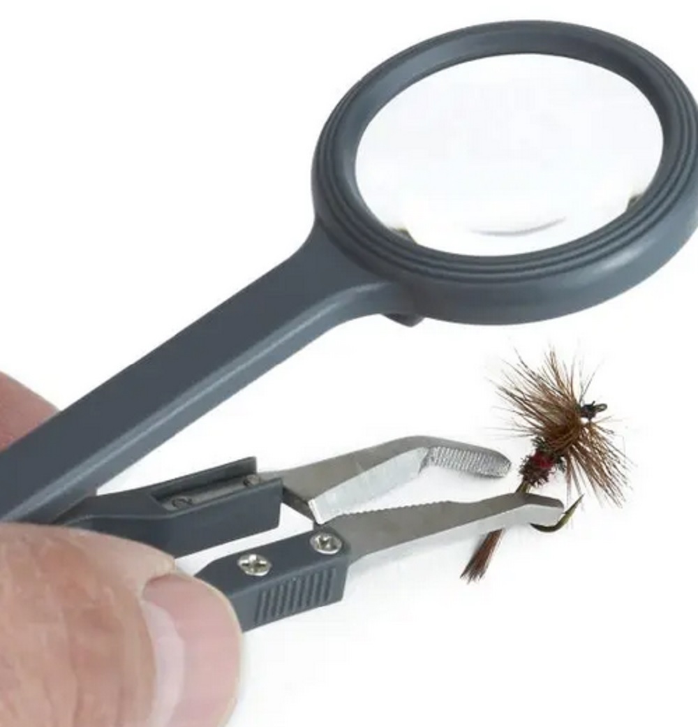 Carson Fish’n Grip™ 4.5x Magnifier with Attached Precision Tweezers, Hook Cleaner & Line Cutter