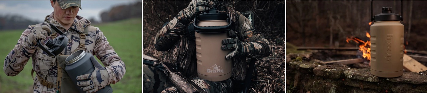 Grizzly 128oz. Stealth Gray Grip Jug