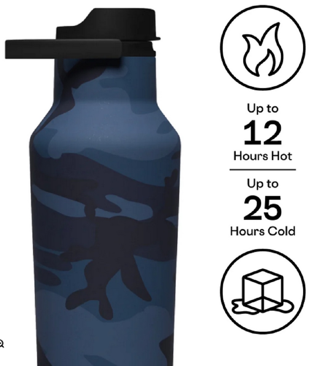 Corkcicle Series A 32oz. Sport Canteen Insulated Water Bottle in Navy Camo