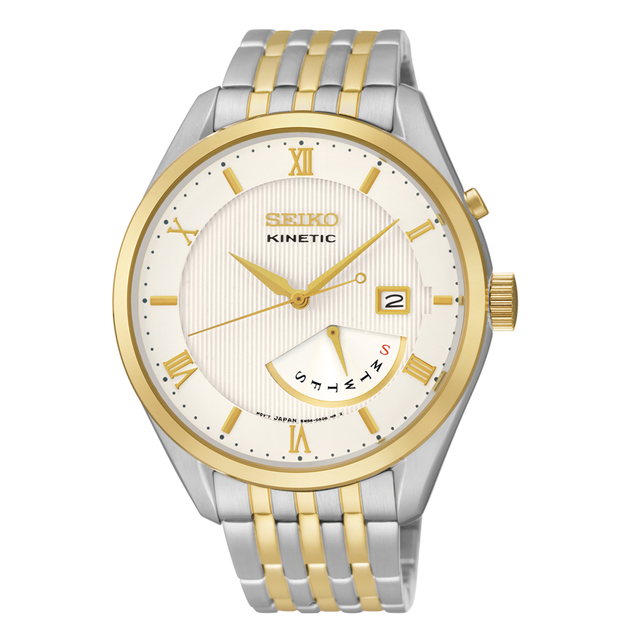 SRN056 Seiko Men's Kinetic Retrograde With White Dial Watch