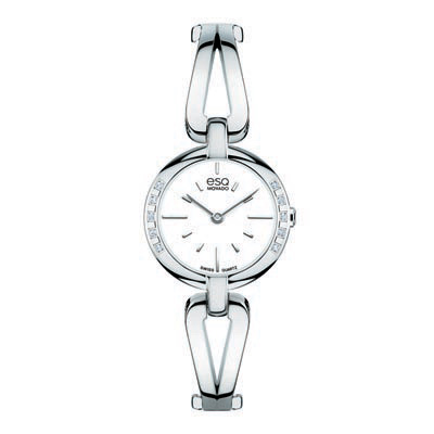 7101395 Ladies' ESQ Movado Corbel Diamond Accent Bangle Watch with White Dial
