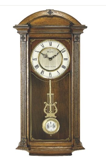 C4331 Bulova Hartwick Old World Walnut Clock w/ Triple Chime Movement