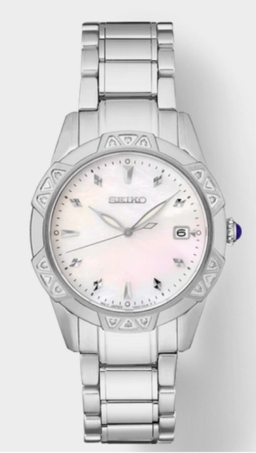 Seiko Women's Diamond Collection Stainless Steel Mother-of-Pearl Dial Watch