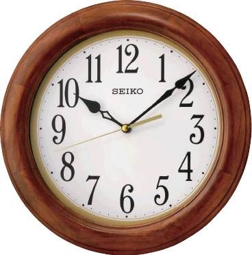 Seiko 12" Round Wood Wall Clock