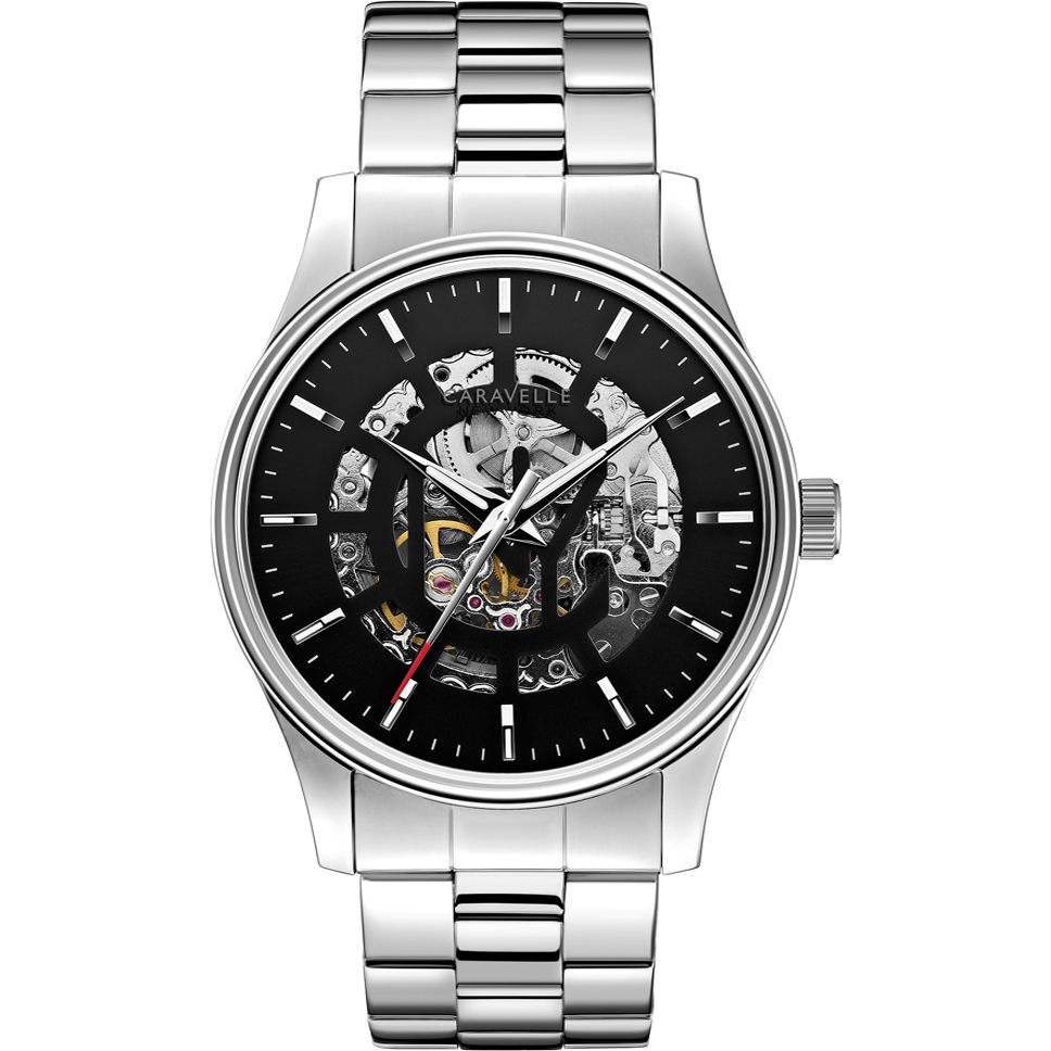 43A124 Caravelle New York Mens Arnold Silver Steel Bracelet Watch