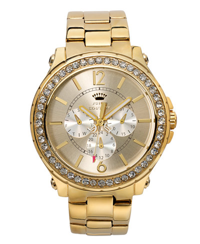 1901082 Juicy Couture Women's Pedigree Chronograph Gold-Tone Stainless Steel Bracelet Watch