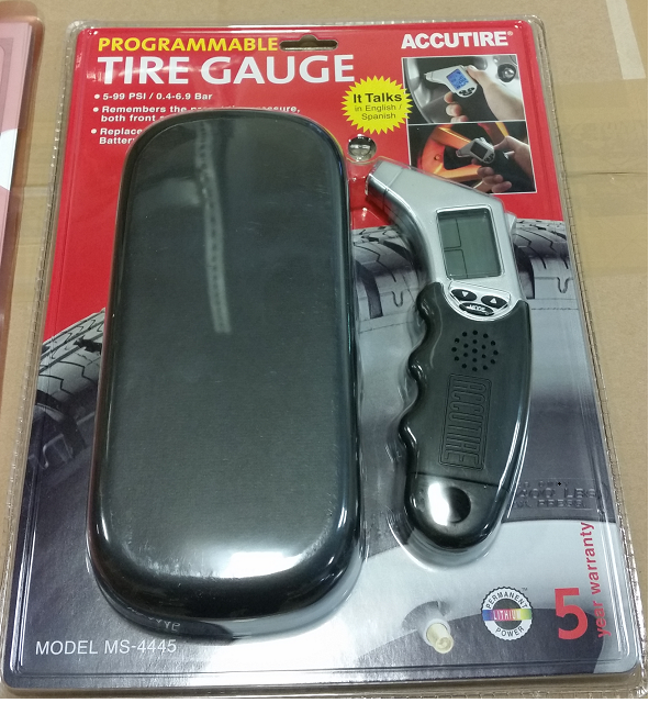 MS-4445B Programmable Talking Tire Gauge with Lighted Tip & Storage Case