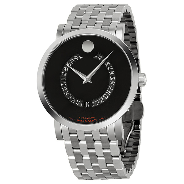 0606284 Red Label Automatic Black Dial Animated Date Stainless Steel Men's Watch