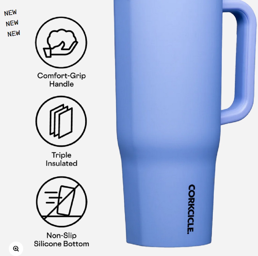 Corkcicle 40oz. Periwinkle Cruiser Insulated Tumbler with Handle