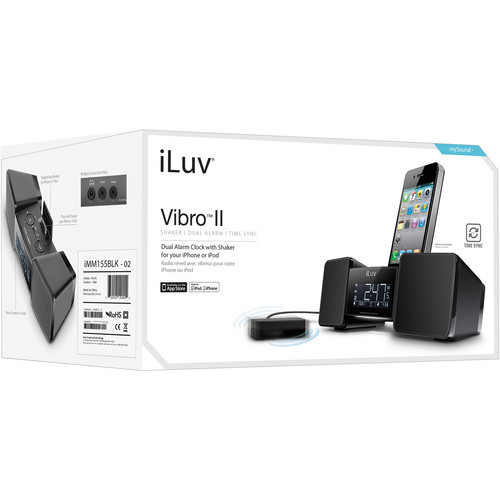 IMM155BLK iLuv Vibro II Alarm Clock 30-Pin Speaker Dock with Bed Shaker
