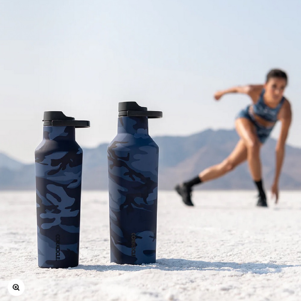 Corkcicle Series A 32oz. Sport Canteen Insulated Water Bottle in Navy Camo