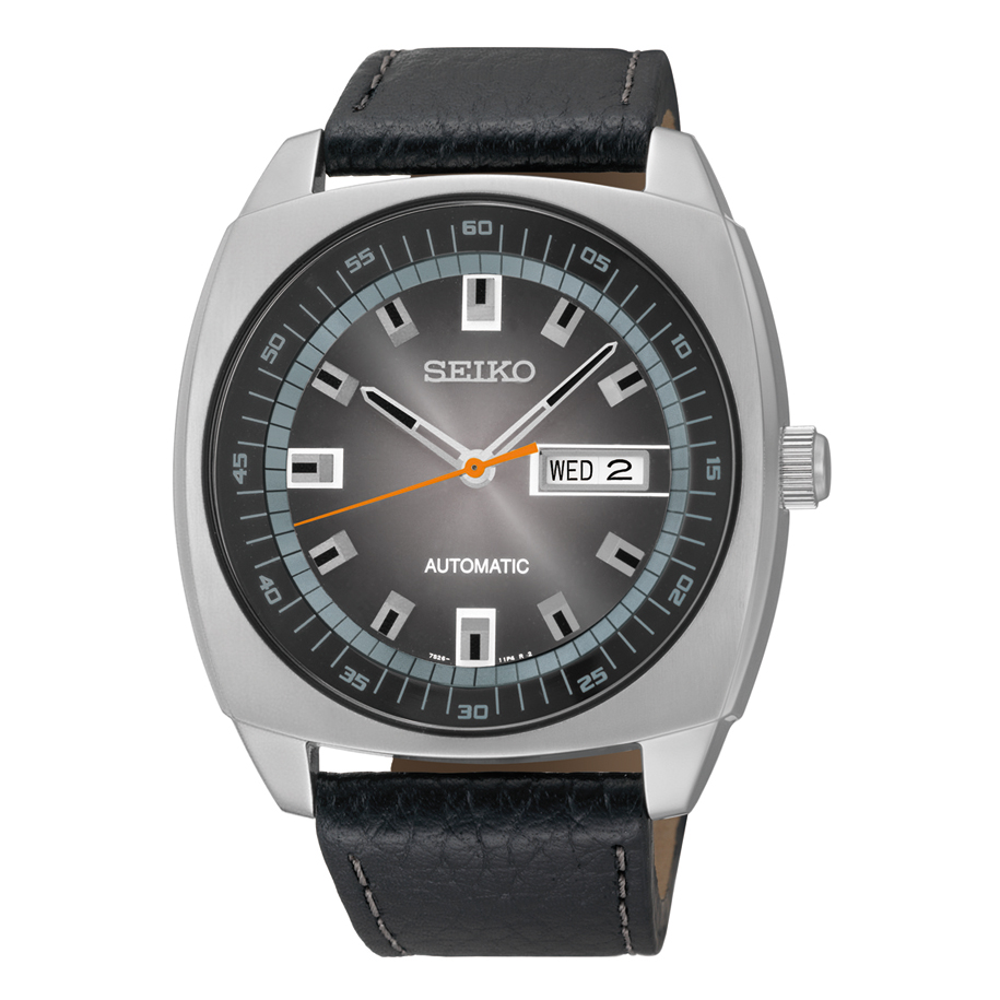 SNKN01 Seiko Men's Automatic Black Leather Strap Watch