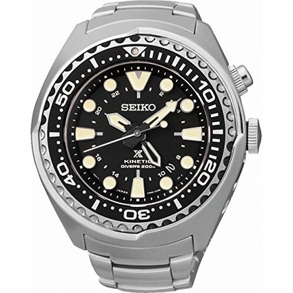 SUN019 Seiko Men's Prospex Kinetic Black Dial Diver's Watch