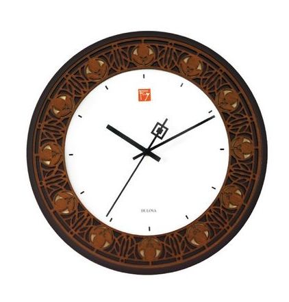 C3339 Bulova Nathan Moore House Wall Clock (Frank Lloyd Wright Collection)