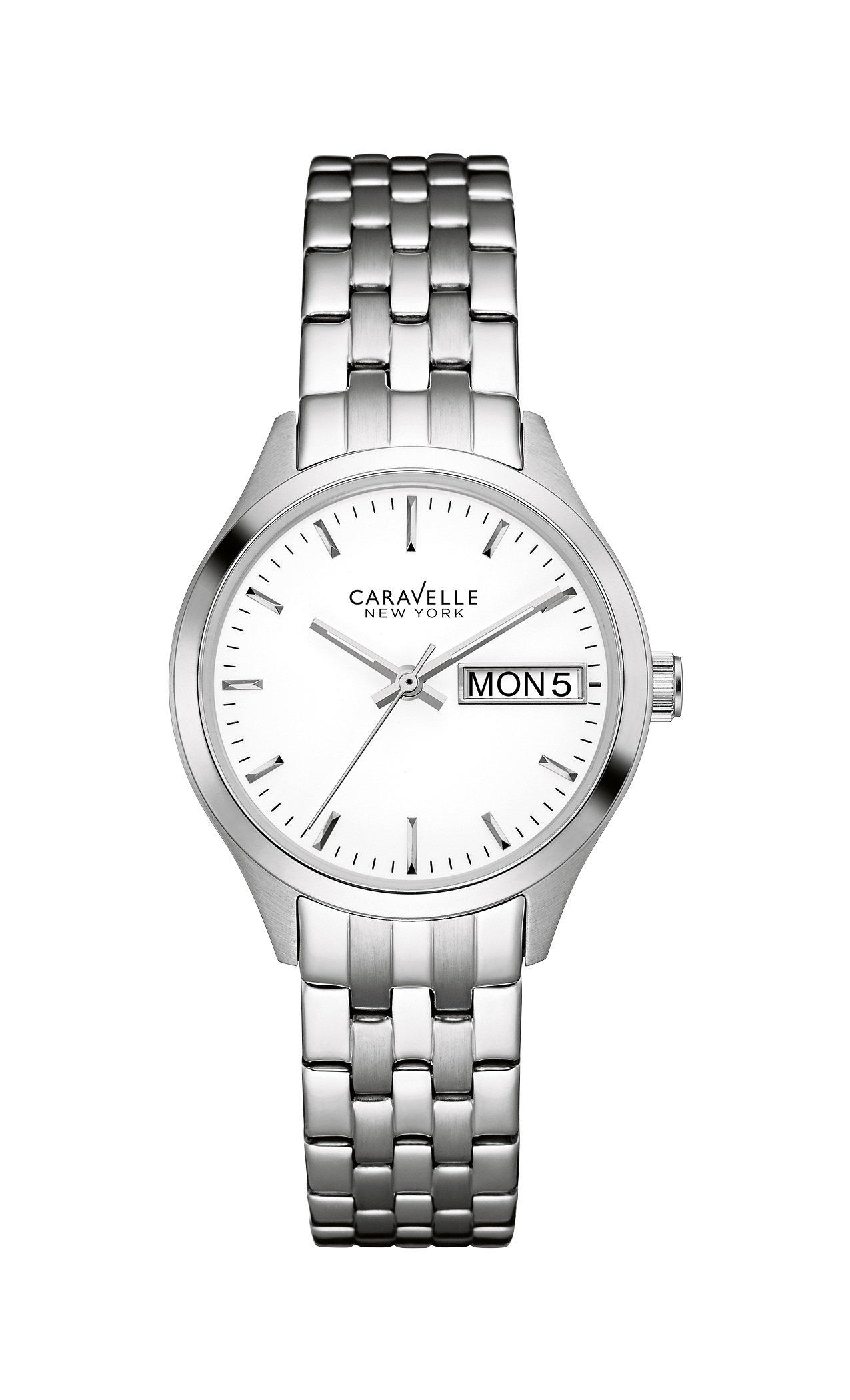 43N104 Caravelle New York Ladies Corporate Exclusive Stainless Steel White Dial Watch